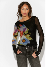 Free people Free People - Lilly Printed Long Sleeve Top (Black Combo)
