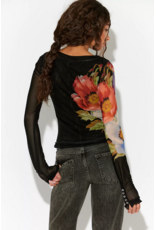 Free people Free People - Lilly Printed Long Sleeve Top (Black Combo)
