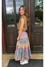 Papillon Papillon - Tiered Print Maxi Skirt (Pink)