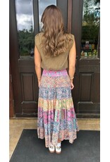 Papillon Papillon - Tiered Print Maxi Skirt (Pink)