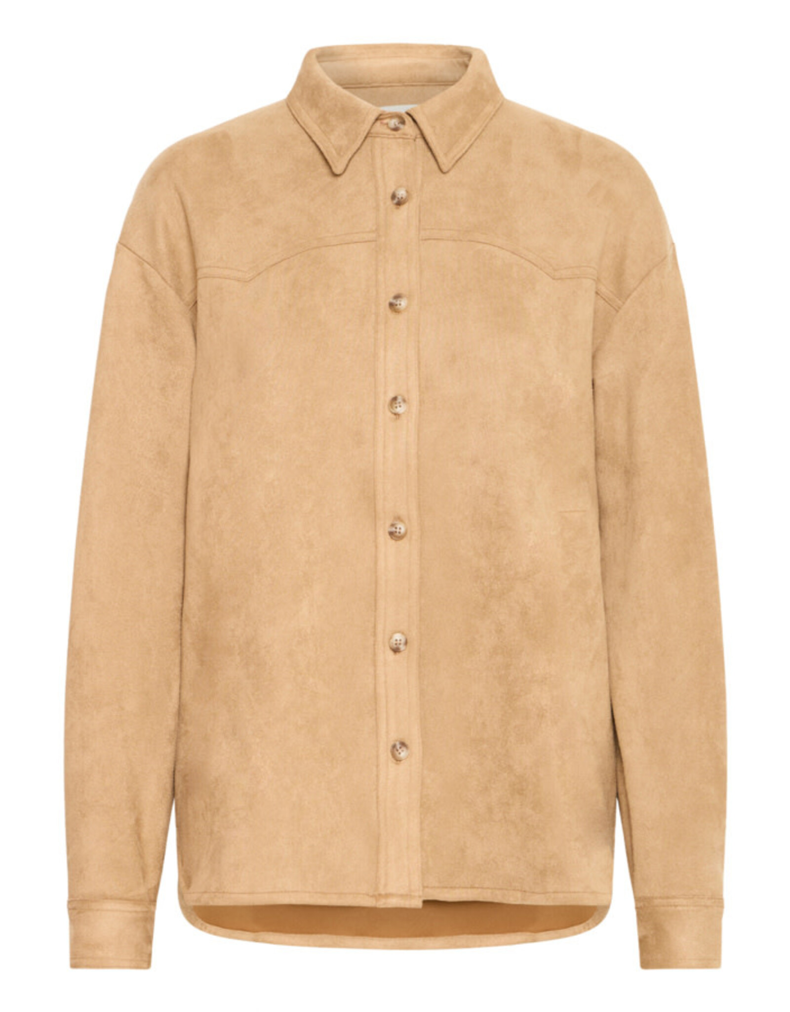 ICHI ICHI - Fano Fringe Detail Button Up (Travertine)