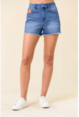 Saints & Hearts Denim Shorts with Sunset Embroidery