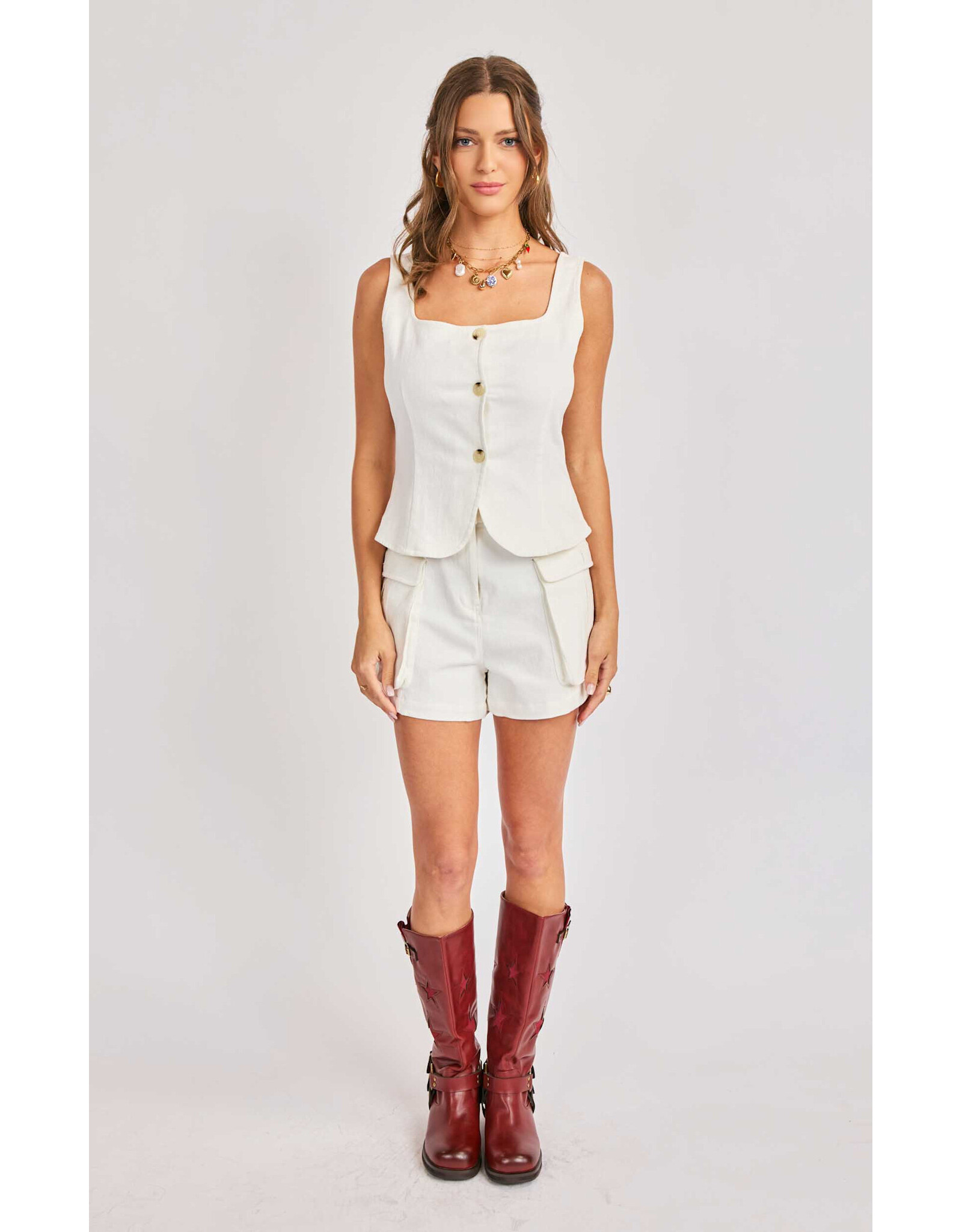 Sadie & Sage Sadie & Sage - Clear Eyes Vest (White)