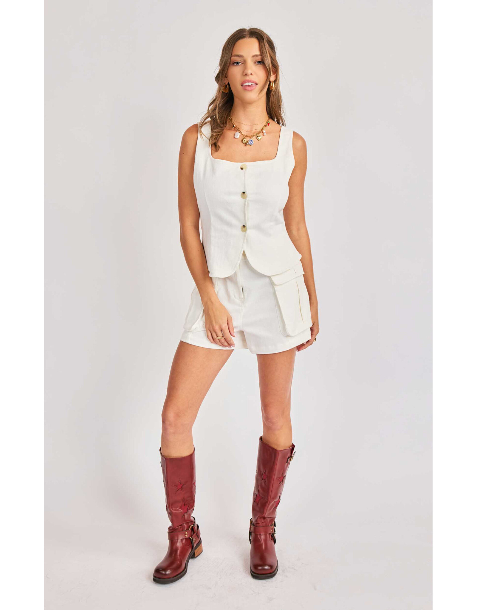 Sadie & Sage Sadie & Sage - Clear Eyes Vest (White)