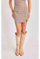 Sadie & Sage Sadie & Sage - Mustang Gingham Mini Skirt (Brown)