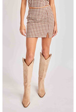 Sadie & Sage Sadie & Sage - Mustang Gingham Mini Skirt (Brown)