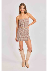 Sadie & Sage Sadie & Sage - Mustang Gingham Mini Skirt (Brown)