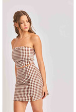 Sadie & Sage Sadie & Sage - Mustang Gingham Mini Skirt (Brown)
