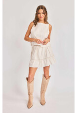 Sadie & Sage Sadie & Sage - Heartland Lace Trim Mini Skirt (Cream)