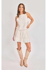 Sadie & Sage Sadie & Sage - Heartland Lace Trim Mini Skirt (Cream)