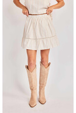 Sadie & Sage Sadie & Sage - Heartland Lace Trim Mini Skirt (Cream)
