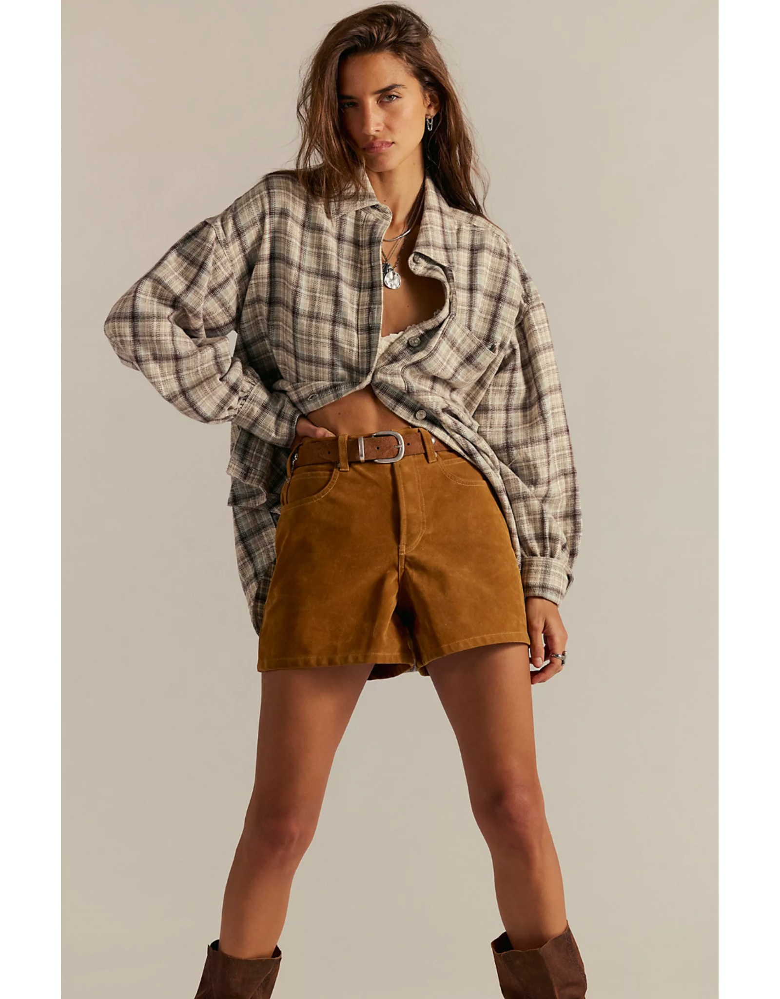 Free people Free People - We The Free Tippi Vegan Suede Shorts (Dark Honey)