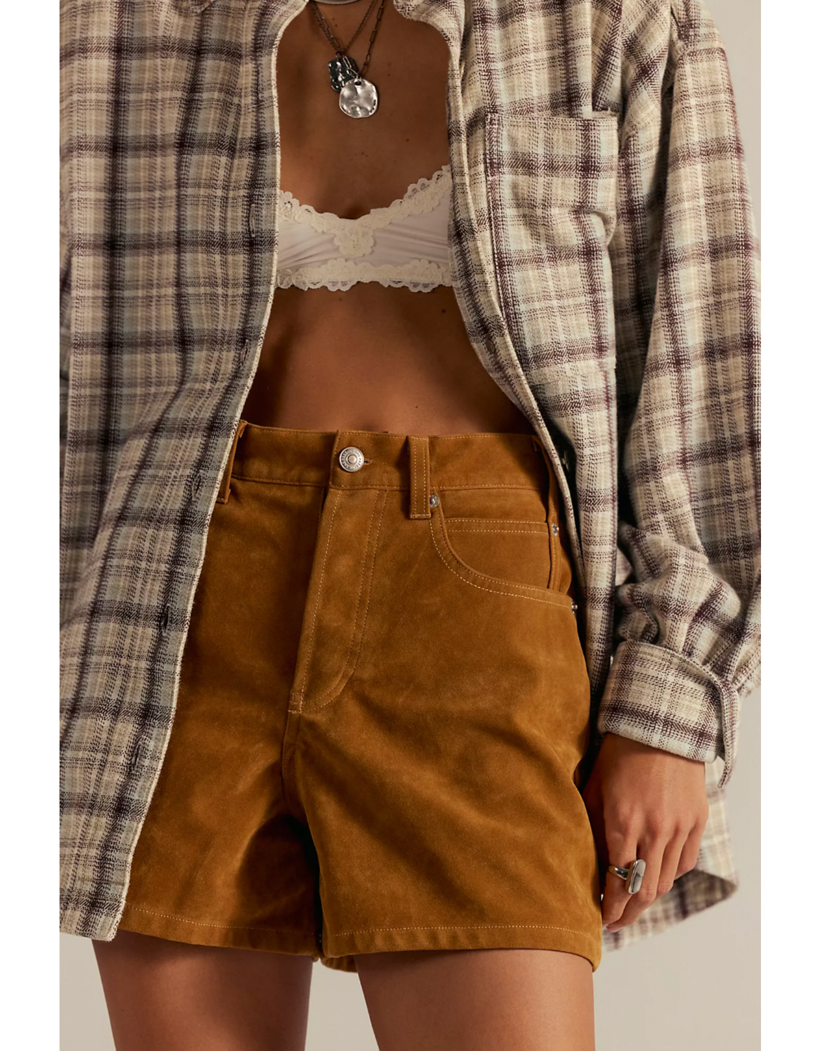 Free people Free People - We The Free Tippi Vegan Suede Shorts (Dark Honey)