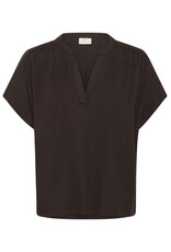 Kaffe Kaffe - Milia Short Sleeve Blouse (Black Coffee)