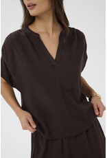 Kaffe Kaffe - Milia Short Sleeve Blouse (Black Coffee)