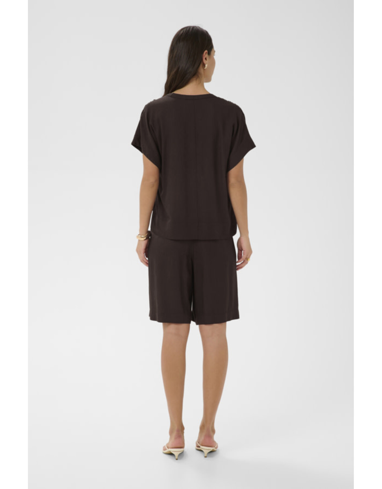 Kaffe Kaffe - Milia Short Sleeve Blouse (Black Coffee)