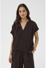 Kaffe Kaffe - Milia Short Sleeve Blouse (Black Coffee)