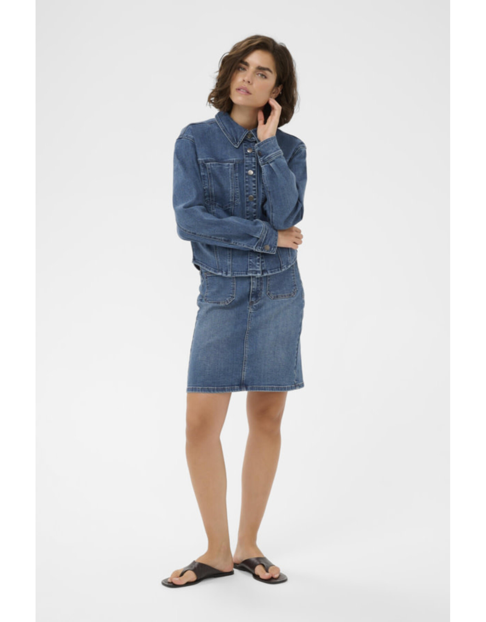 Kaffe Kaffe - Karla Denim Skirt (Medium Blue)