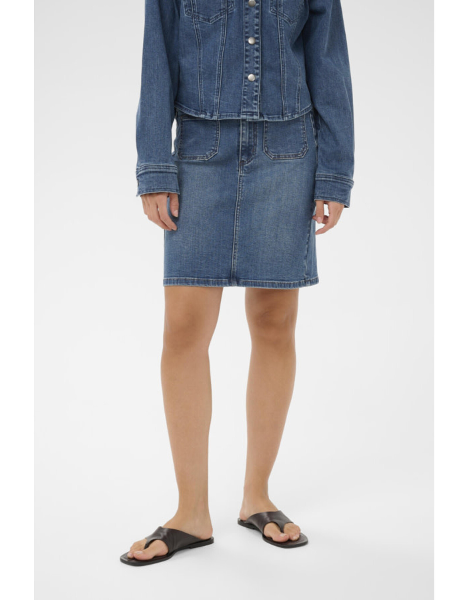 Kaffe Kaffe - Karla Denim Skirt (Medium Blue)