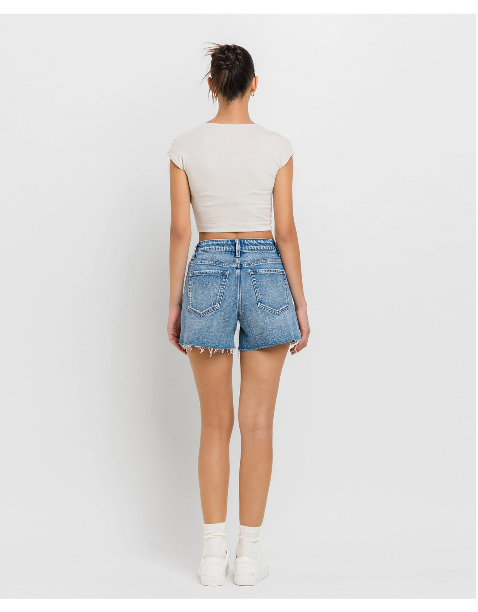 VERVET VERVET - Rebecca High Rise Cleancut Hem A Line Shorts (Inner Circle)