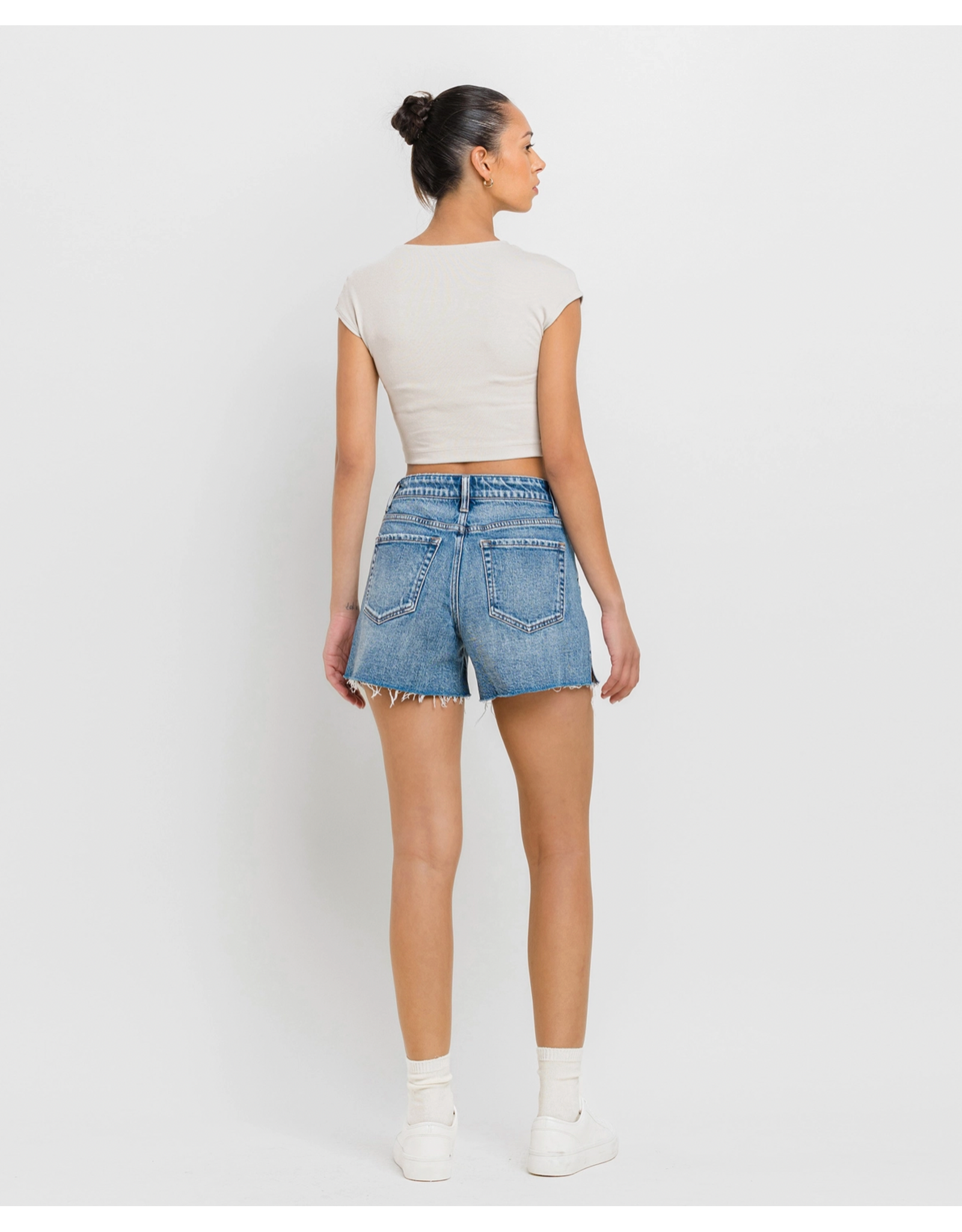 VERVET VERVET - Rebecca High Rise Cleancut Hem A Line Shorts (Inner Circle)