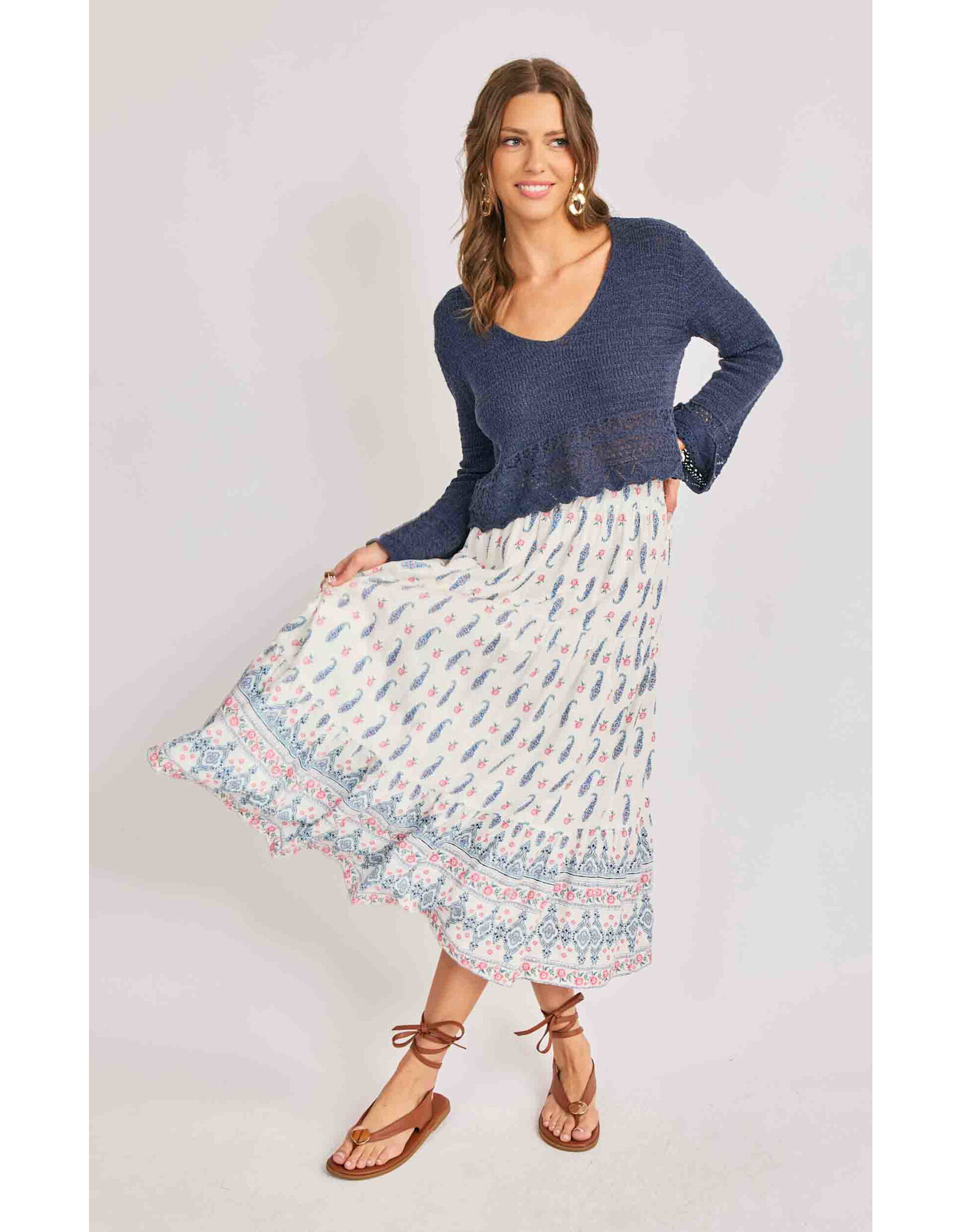 Sadie & Sage Sadie & Sage - Sagebrush Maxi Skirt (Cream)