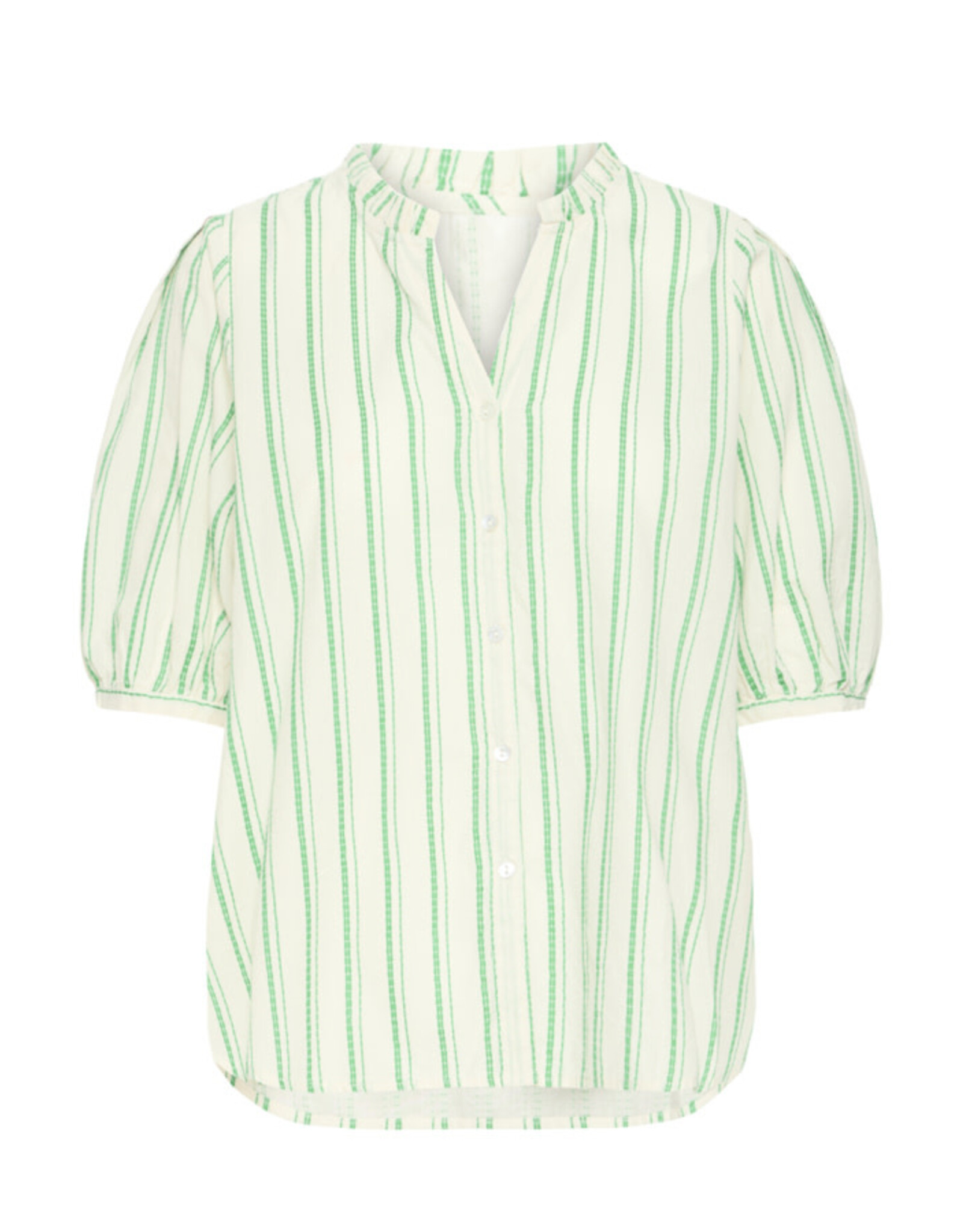 ICHI ICHI - Jovil Striped Short Sleeve Button Up (Greenbriar)