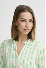 ICHI ICHI - Jovil Striped Short Sleeve Button Up (Greenbriar)