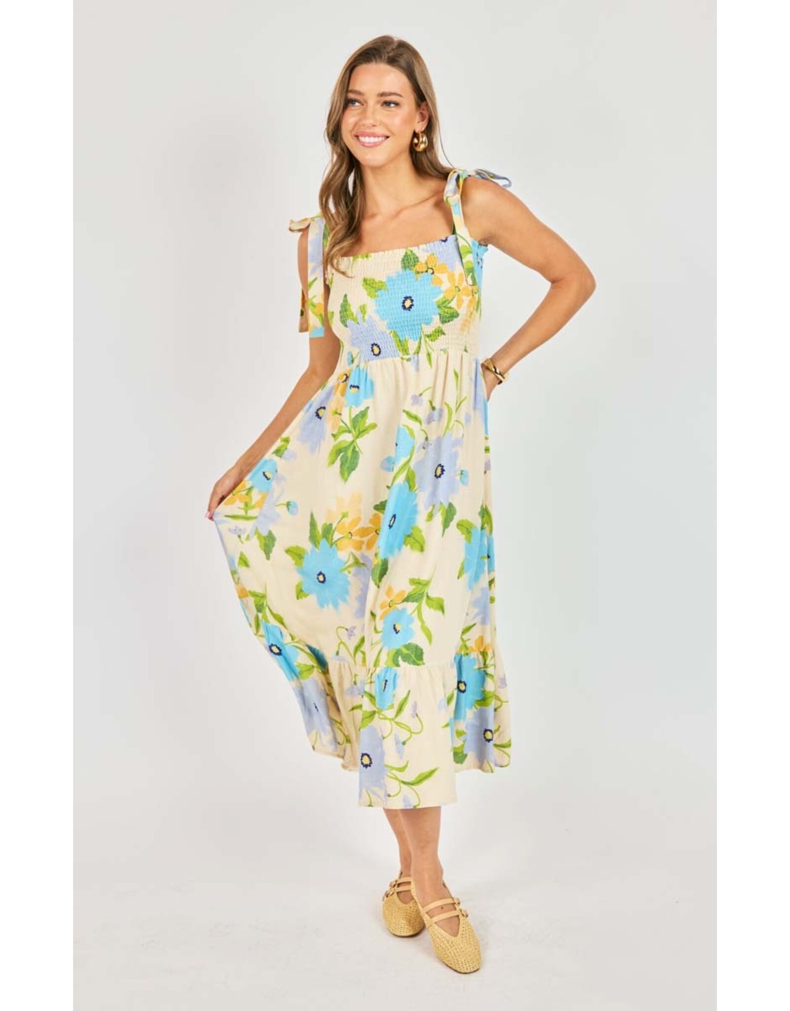 Sadie & Sage Sadie & Sage - Fresh Cut Midi Dress (Cream / Multi)