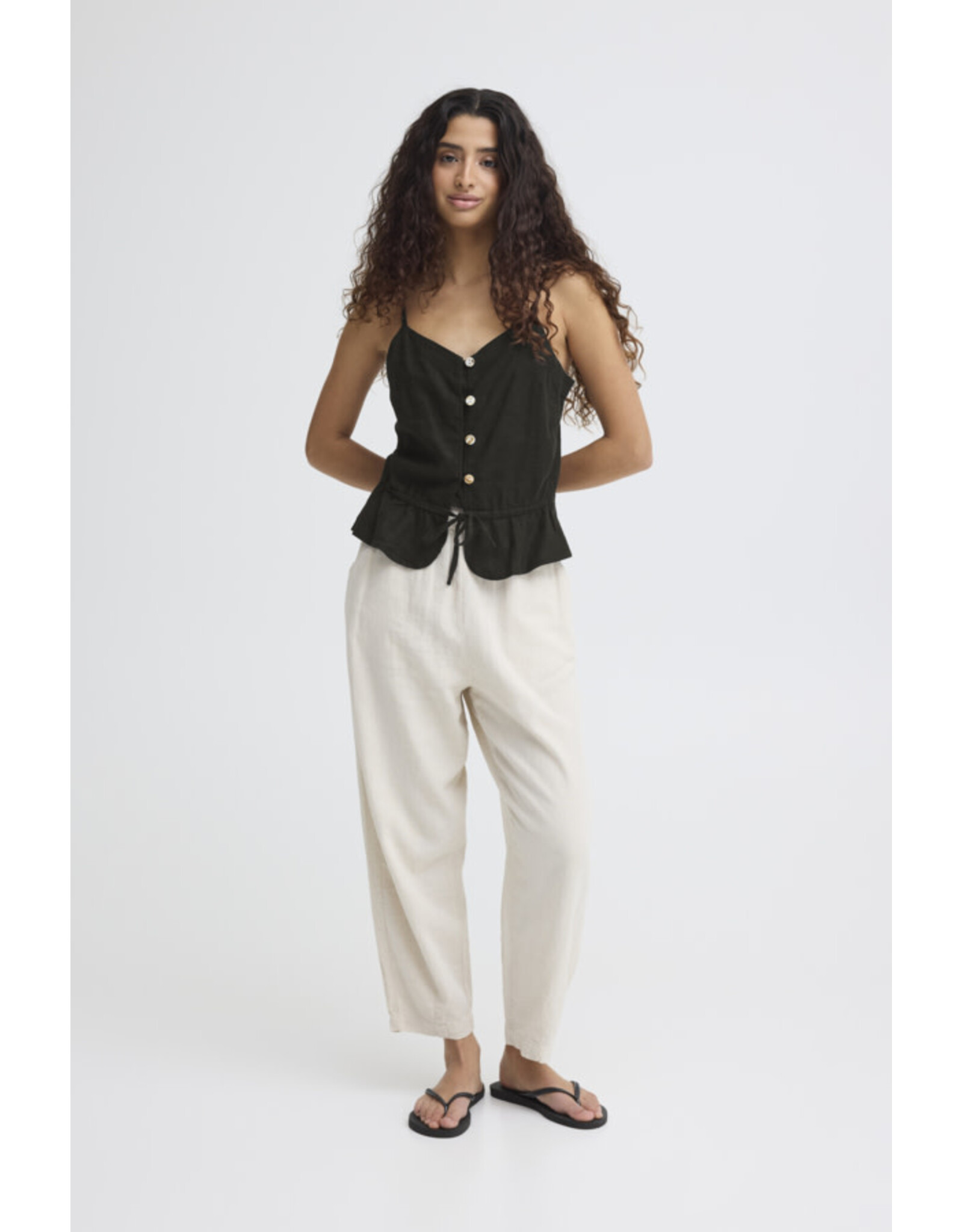 ICHI ICHI - Linno Button Up Tank (Black)