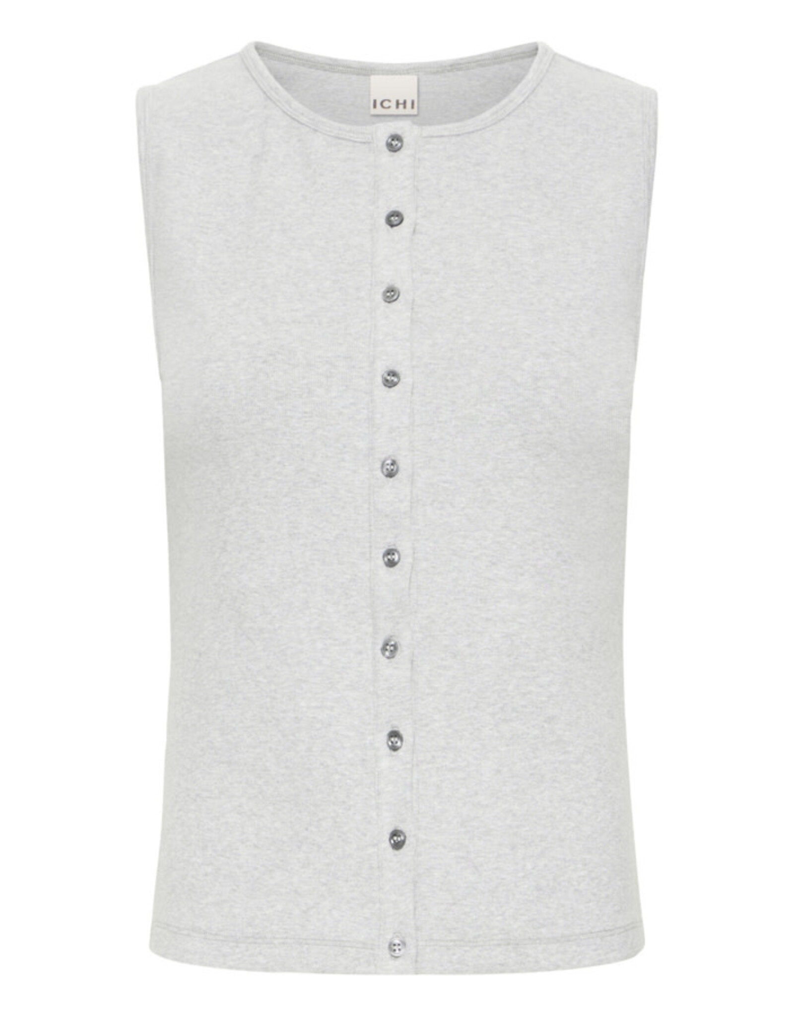 ICHI ICHI - Palma Sleeveless Button Front Top (Alloy)