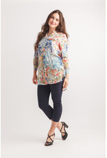 Papillon Papillon - Floral button front tunic (Blue)