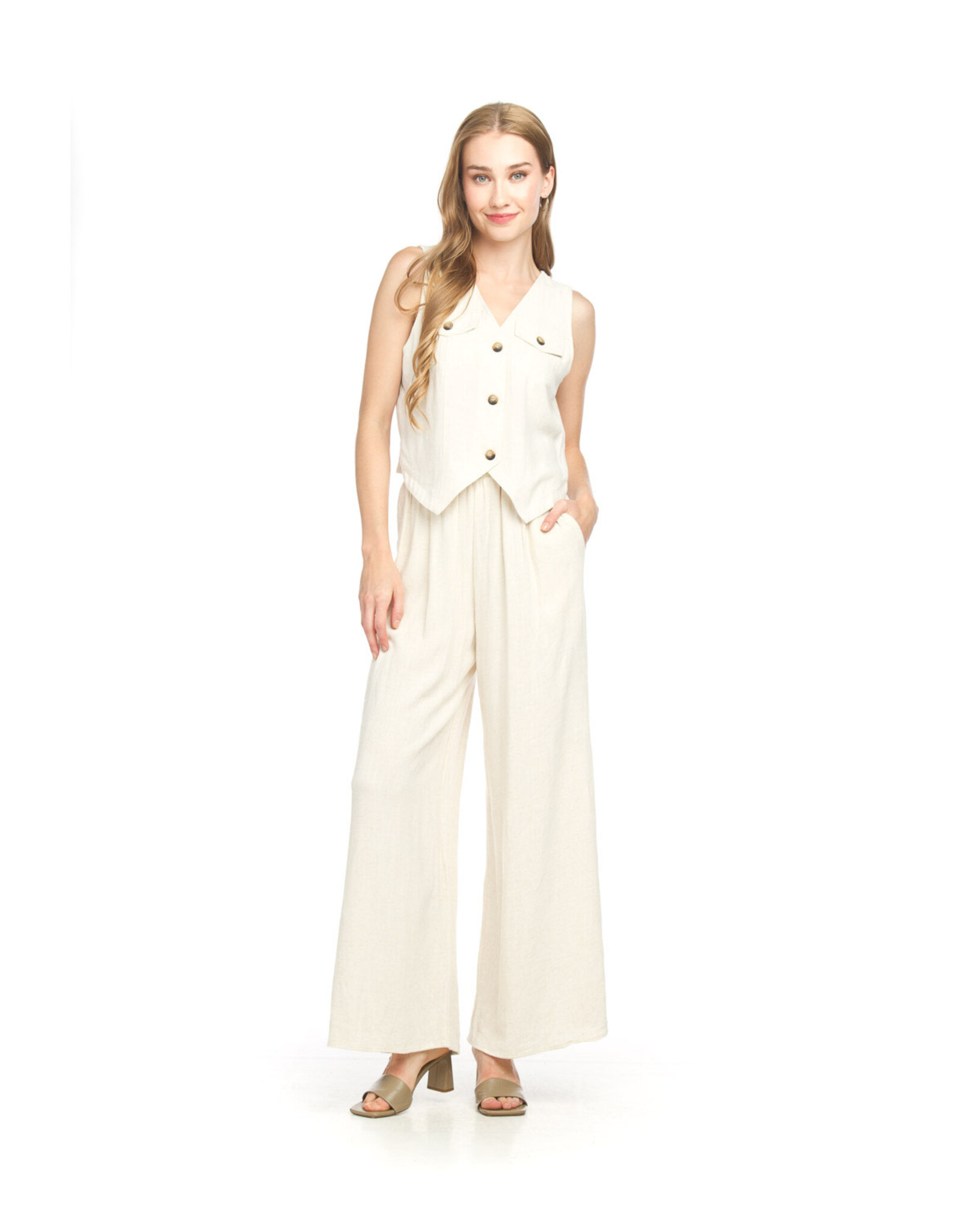 Papillon Papillon - Linen Blend Vest (Beige)