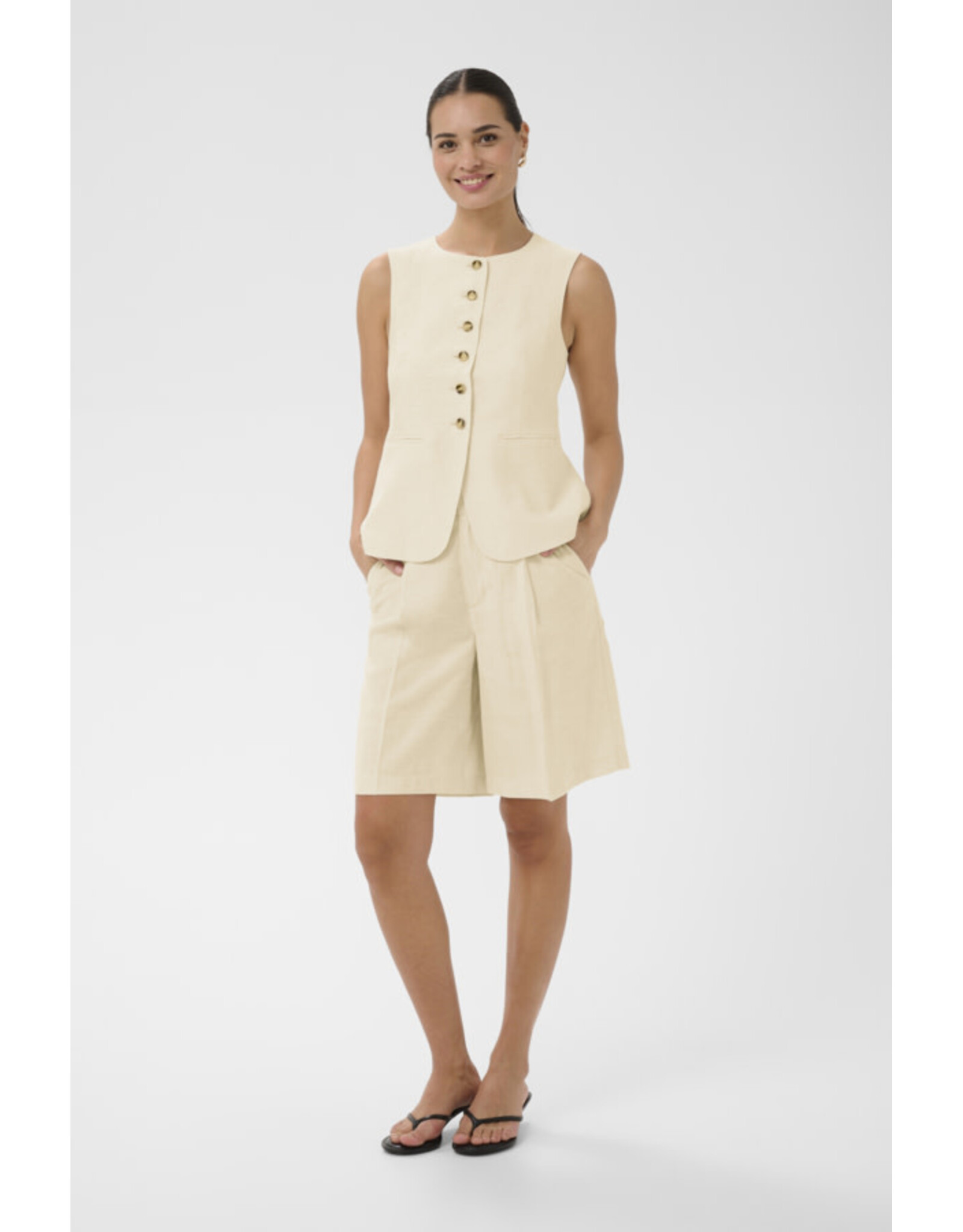Kaffe Kaffe - Annetta Waist Coat (Feather Grey)