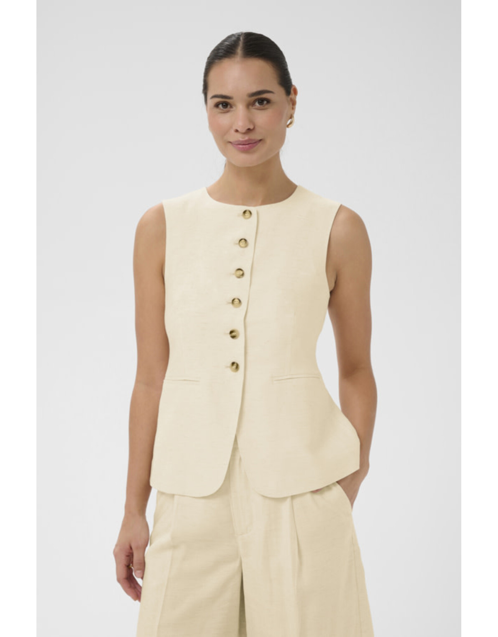 Kaffe Kaffe - Annetta Waist Coat (Feather Grey)
