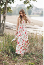 Papillon Papillon - Floral Print Smocked Sleeveless Maxi Dress (Cream)