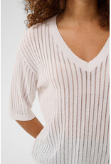 Kaffe Kaffe - Abalina V Neck Pullover (Chalk)