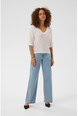 Kaffe Kaffe - Abalina V Neck Pullover (Chalk)