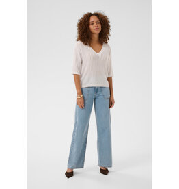 Kaffe Kaffe - Abalina V Neck Pullover (Chalk)