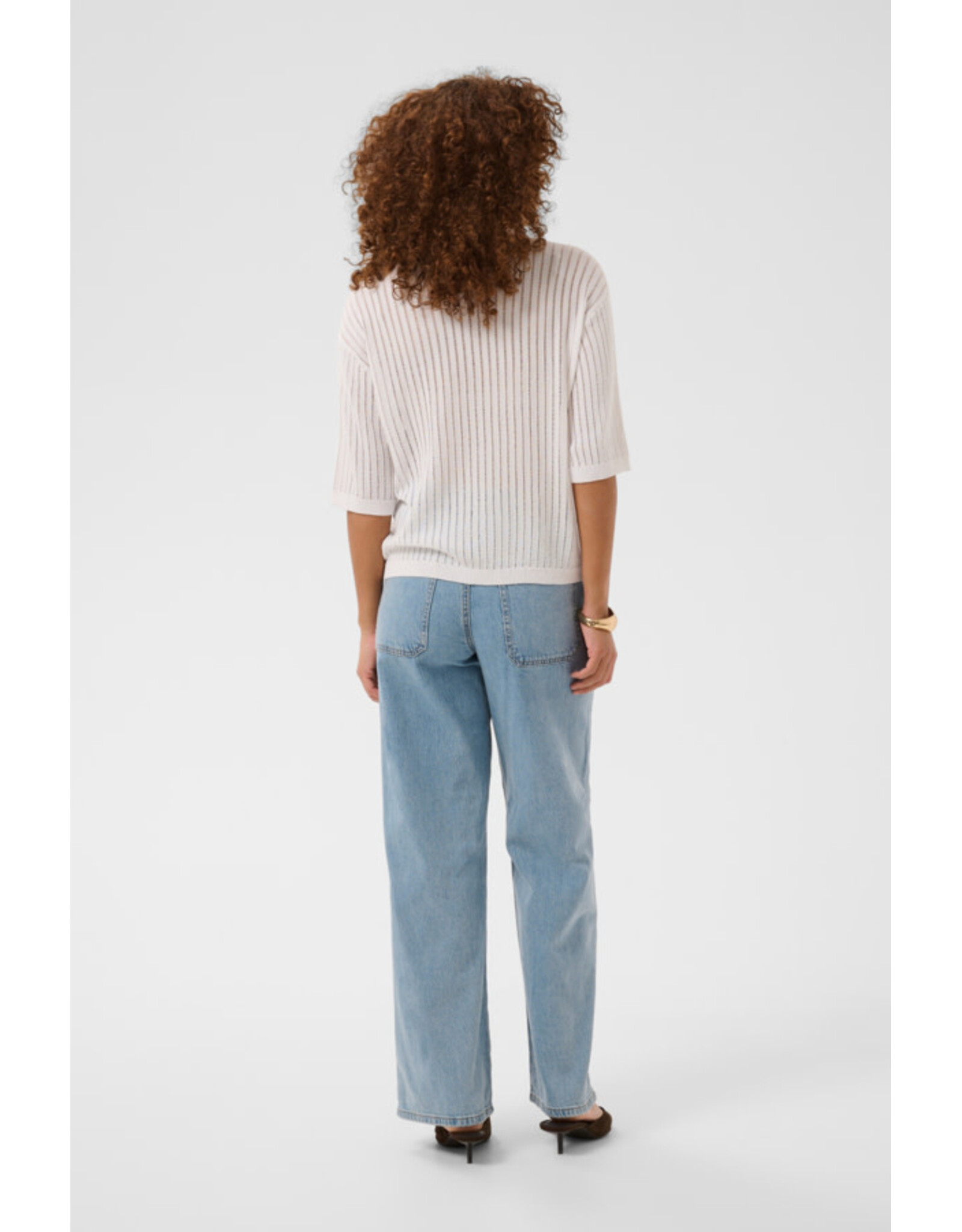Kaffe Kaffe - Abalina V Neck Pullover (Chalk)