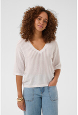 Kaffe Kaffe - Abalina V Neck Pullover (Chalk)