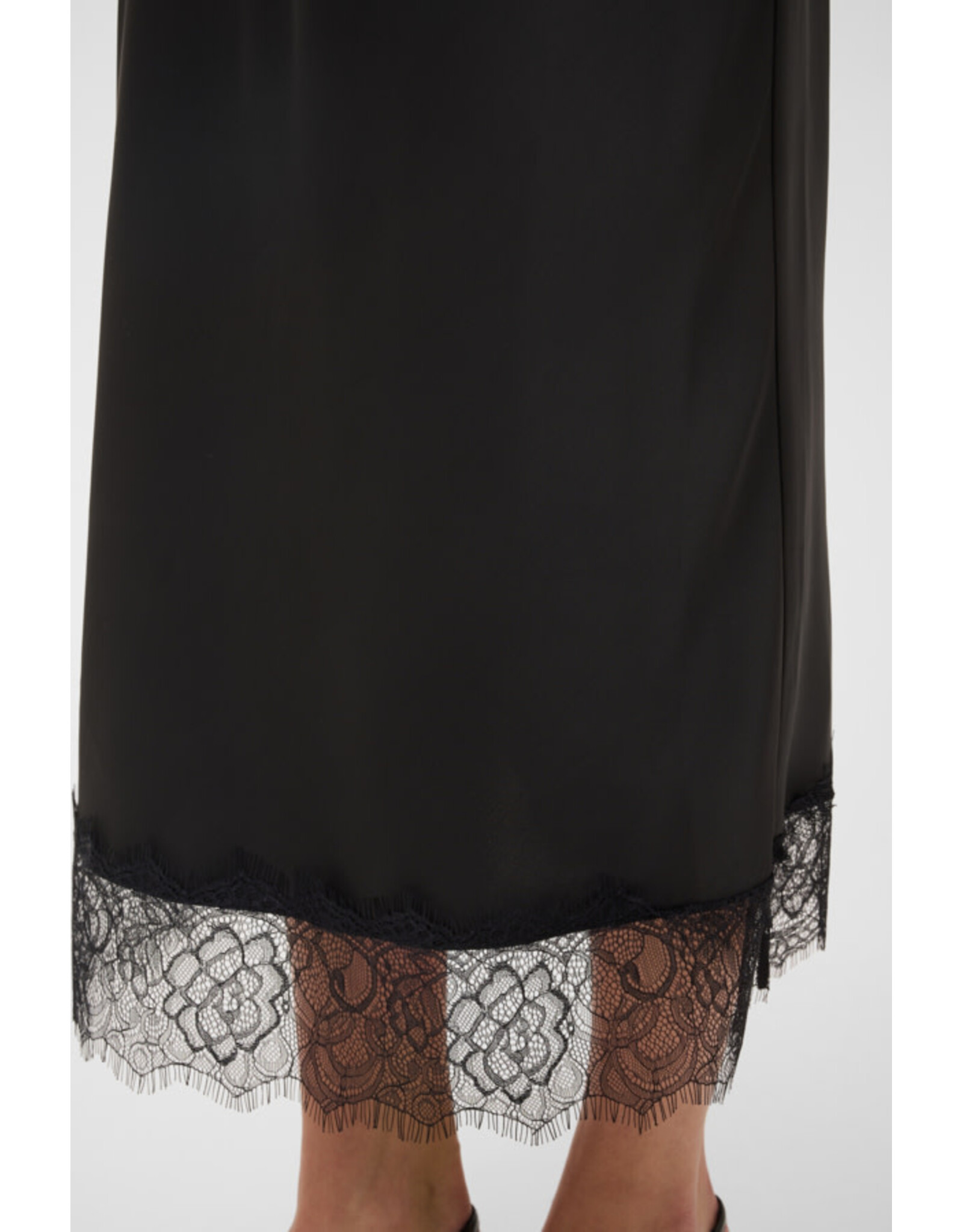Kaffe Kaffe - Hill Maxi Skirt with Lace Trim (Black Deep)