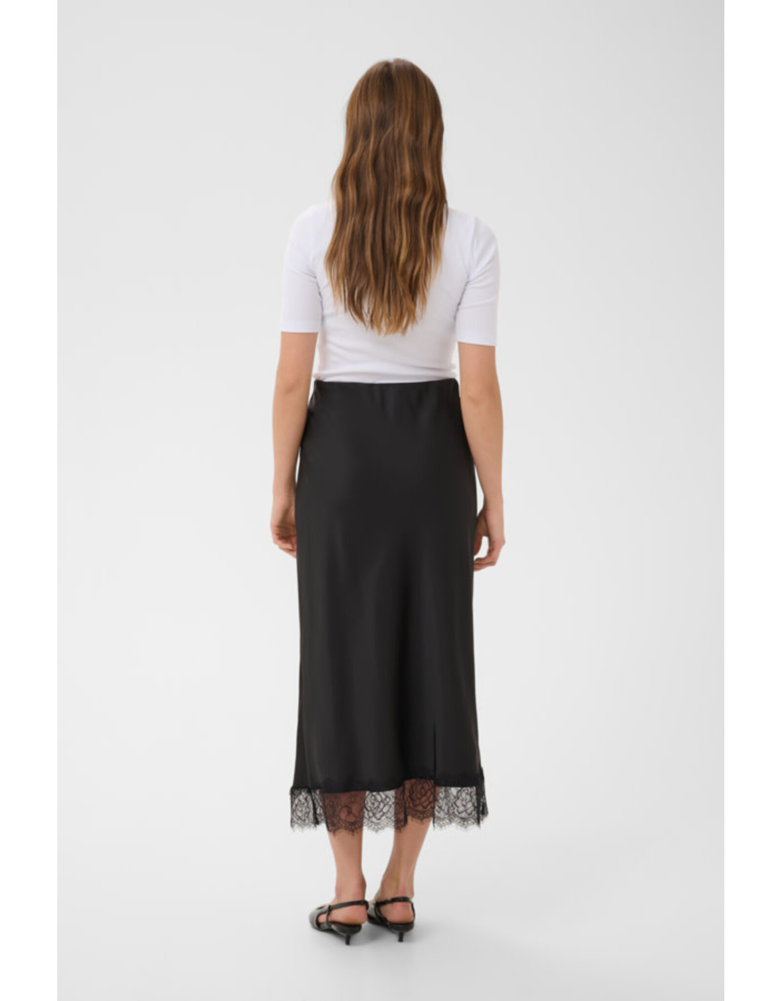 Kaffe Kaffe - Hill Maxi Skirt with Lace Trim (Black Deep)