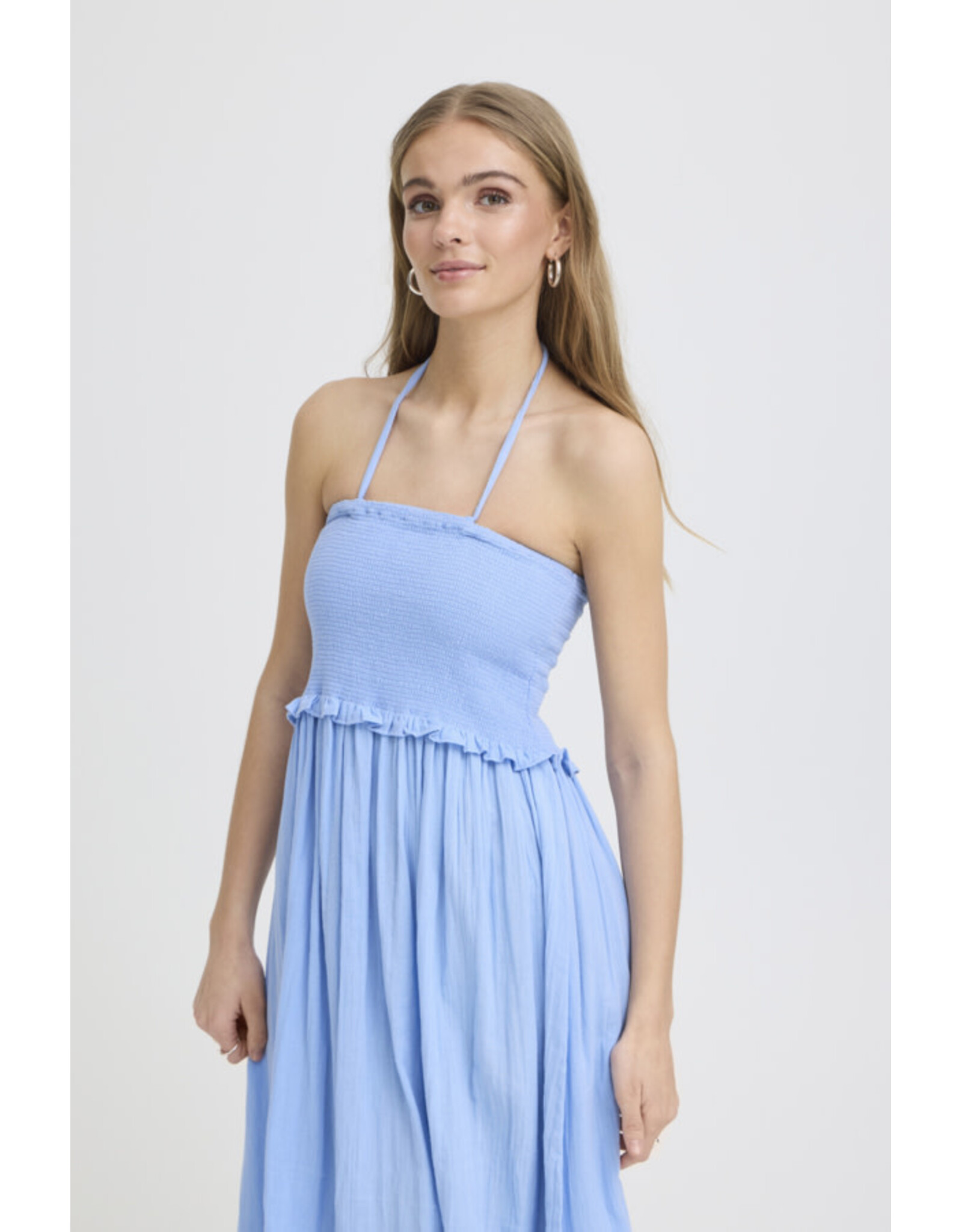 ICHI ICHI - Foxa Smocked Midi Dress (Placid Blue)