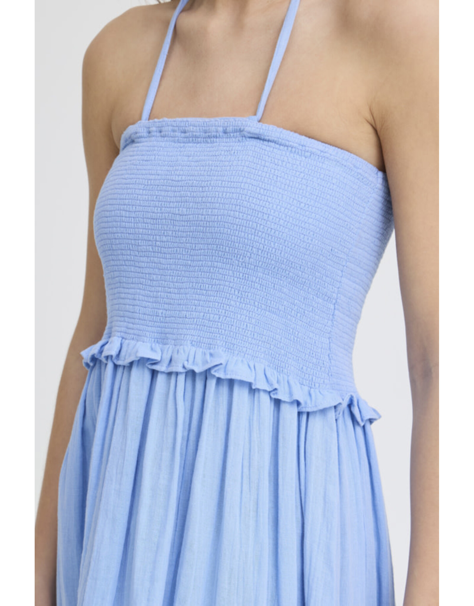 ICHI ICHI - Foxa Smocked Midi Dress (Placid Blue)