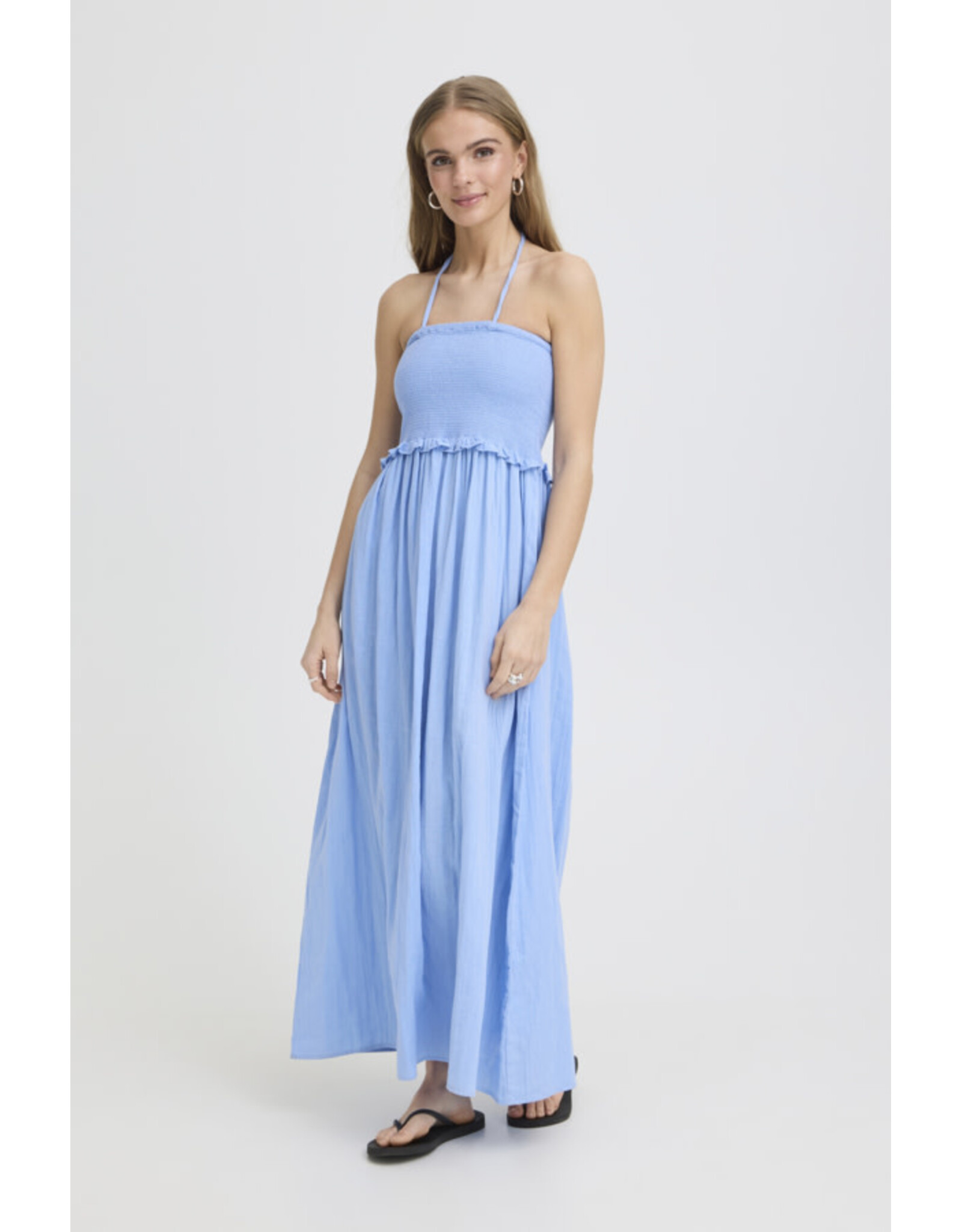 ICHI ICHI - Foxa Smocked Midi Dress (Placid Blue)