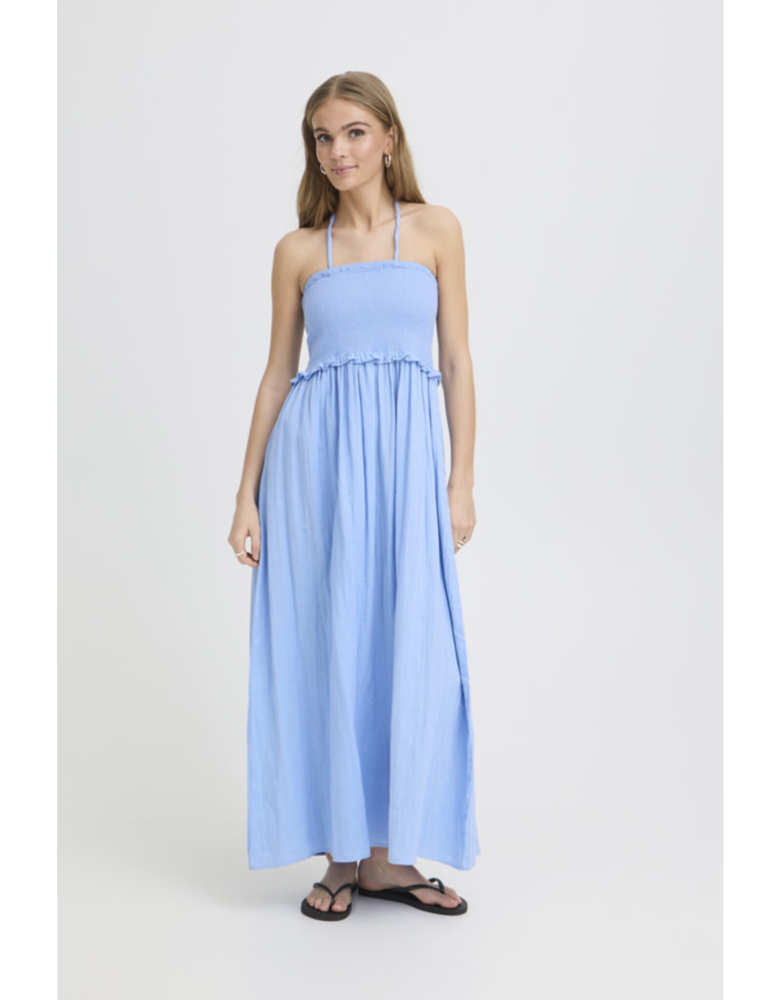 ICHI ICHI - Foxa Smocked Midi Dress (Placid Blue)