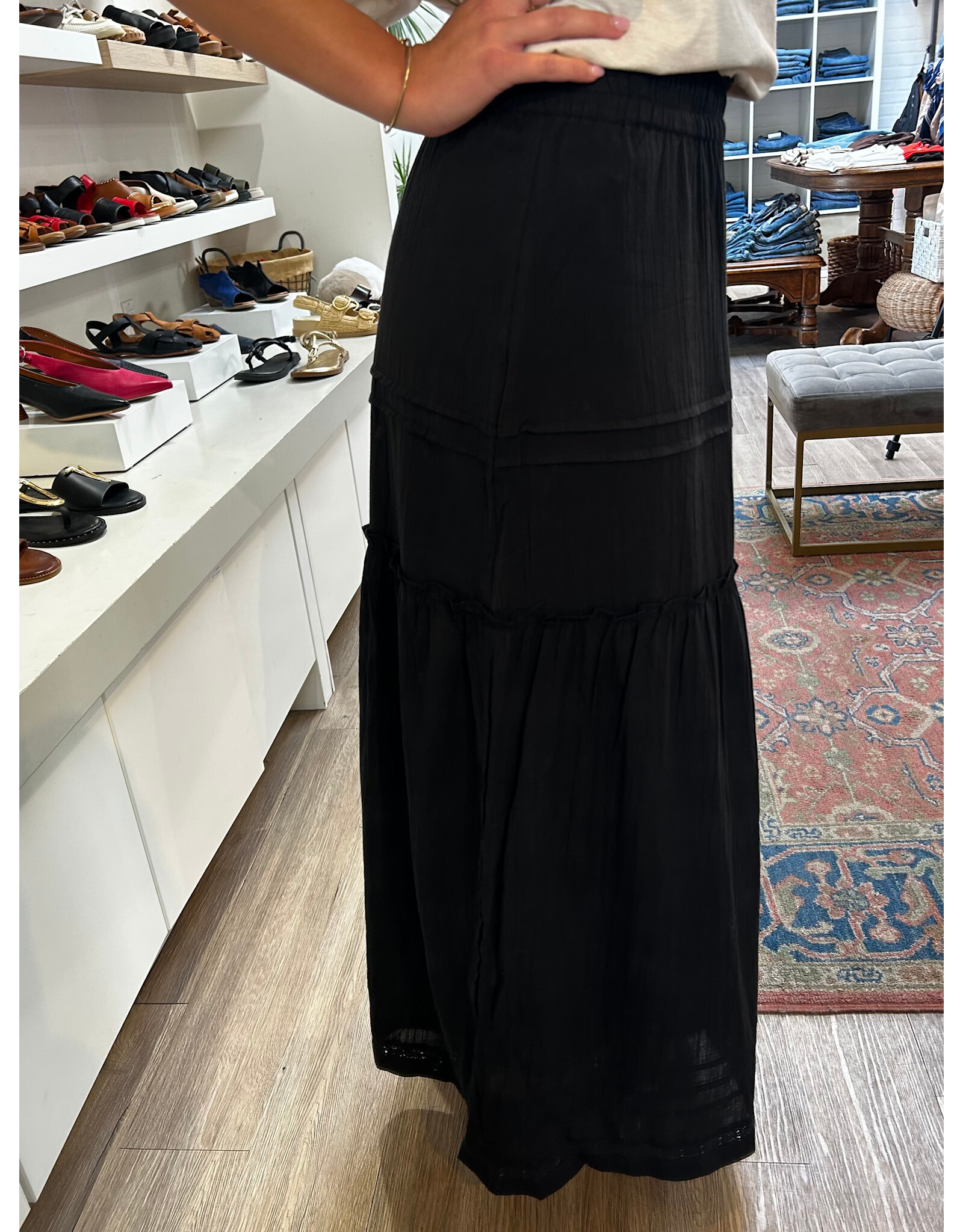 ICHI ICHI - Voilana Maxi Length Skirt (Black)