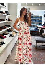 Papillon Papillon - Floral Print Smocked Sleeveless Maxi Dress (Cream)