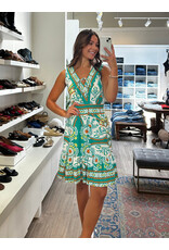 Papillon Papillon - Boho Print V Neck Dress (Green)